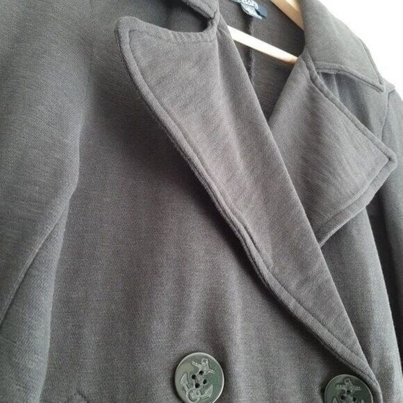 CHAPS | Classic Light Stretchy Peacoat Jacket Coat Navy Blue Embellished Sz M - Picture 8 of 12